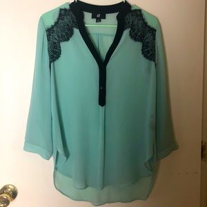 Sheer green top
